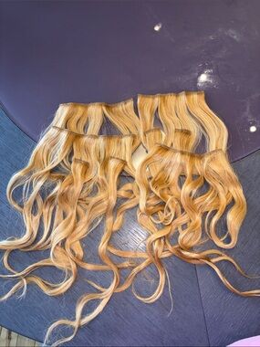Blonde Real Hair Clip-In Hair Extensions - Natural Golden Blonde